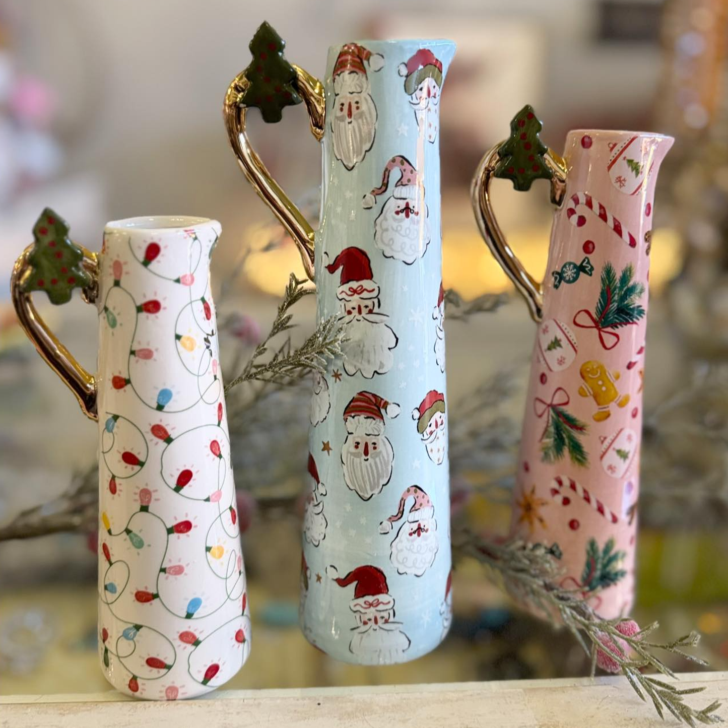 White Christmas Lights Bud Vase