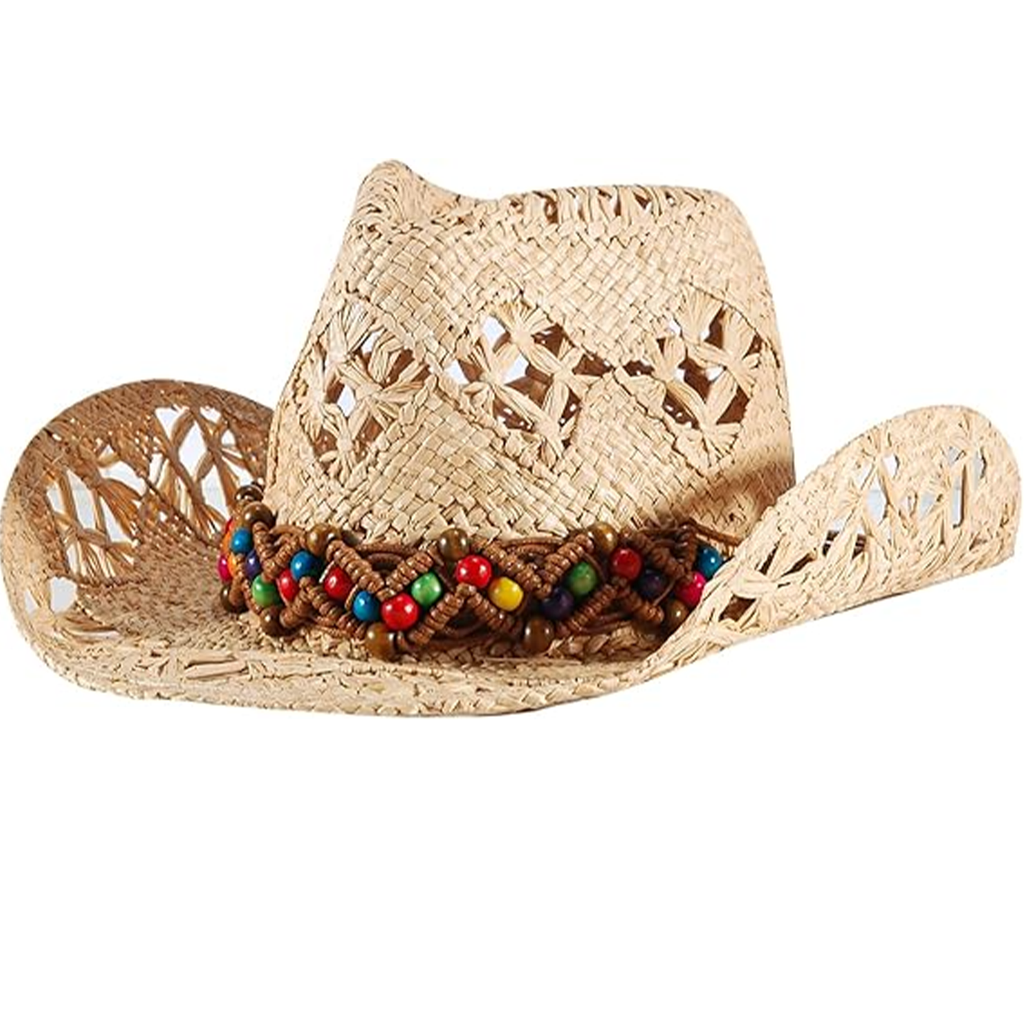 Straw Cowboy Hat for Women Cowgirl Hats Beach Sun Hat Shapeable Wide Brim Straw Hats Cowboy Cap