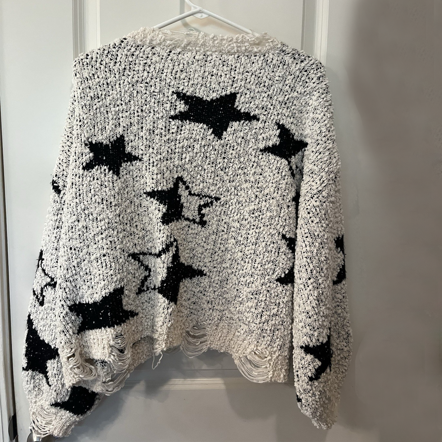 Star Knit Distressed Sweater