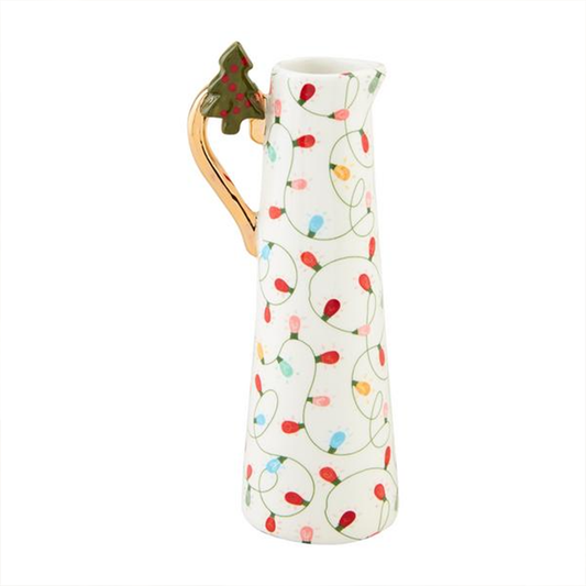 White Christmas Lights Bud Vase